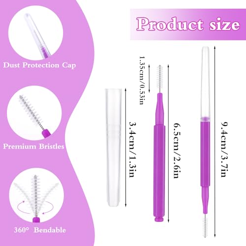 50 Stück Augenbrauen Bürste, 5 Farben Micro-Augenbrauenpinsel Tragbare Augenbrauen-Laminier Bürste Wimpernkamm Bürste mit Kappe Wimpernverlängerungswerkzeuge Augenbrauen- und Wimpernlifting Werkzeuge