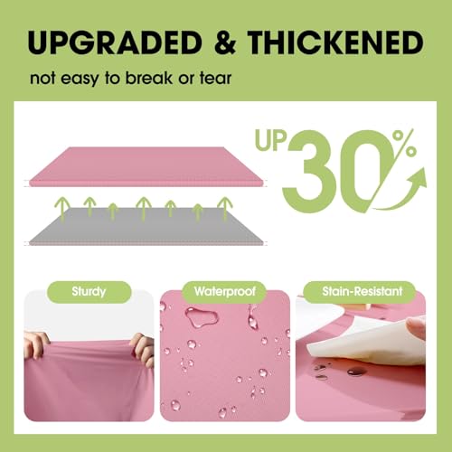 Image of Pureegg Plastic Table Cloth Disposable 8 Pack, 54 x 108 Inch Table Cloths, Easter Party, Valentines, Mothers Day Decorations, Tablecloths, Rectangle, Pastel Plastic Cover, Leakproof & Sturdy, Pink