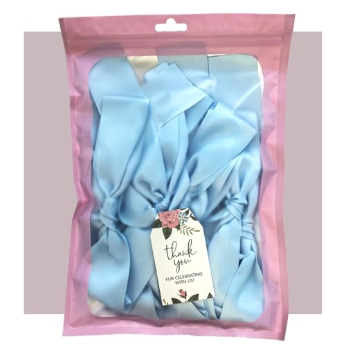 Image of Pre-Assembled Blue Bow Garland - 6ft Ready-to-Hang Party Decorations for Baby Boy Showers, & Birthday,Gender Reveal， No DIY Needed, Thick Silk Satin Bows Banner (Blue, 6ft)