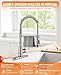 Durable Kitchen Sink Faucet with Sprayer, Compatible with 1 Hole or 3 Hole, 360° Rotatable Commercial Pull Out Kitchen Sink Faucets Spring Laundry Camper Utility Wet Bar (Pull Out, Brushed Nickle)
