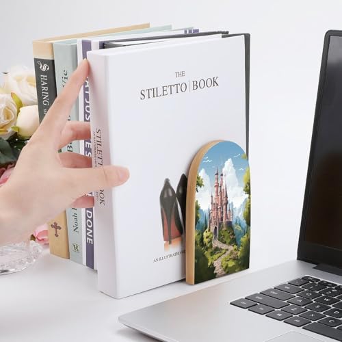 Sujetalibros de madera antideslizantes para evitar caída de libros 7