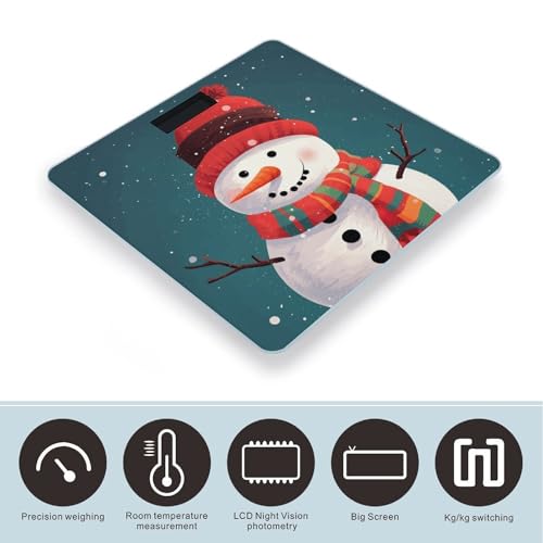 Báscula Digital de Baño Xmas Snowman Precisa con Plataforma Amplia miniatura 3