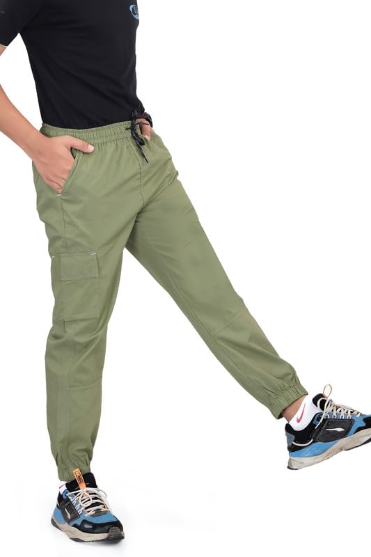 Image of Boys Cotton Basic Cargo Jogger Pants - Slim Fit - Available in L and XL