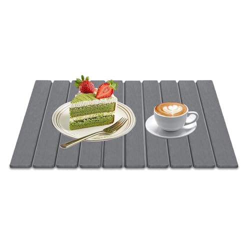 Tapetes De Piedra Para Secado De Platos, 60x40cm Tapete De Baño De Tierra De Diatomeas, Alfombrilla Escurreplatos Plegable, Ttapete Absorbente De Agua De Tierra Con De Lija Y Almohadilla De Malla