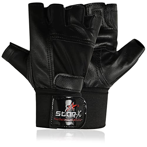 STAR X Starx Beginner Foam Gym Gloves, Adult (Black) | Gym Equipment For Home Gym Workout Weight Lifting Strength Training & Exercise Fitness Gym Accessories, One Size