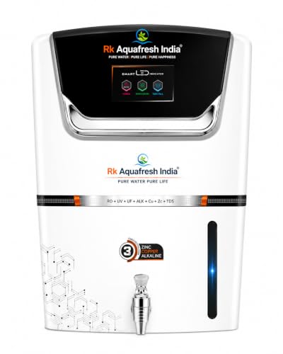 Image of Rk Aquafresh India AI White RO Water Purifier | RO+UV+UF Multi-Stage Purification | Copper & Zinc Mineral Boost | Smart LED Display Panel | 20 LPH High-Efficiency Performance | 1-Year Warranty