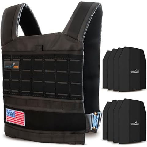 Gymnastics Power - Weighted Vest 6lb, 10lb, 12lb, 25lb, 35lb, 45lb, 60lb Removable Iron Weights for Men and Women Workout for Calisthenics and Fitness Sport Training (Tactical Style - 35 LB) Cover