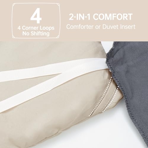 Image of MUXHOMO King Size Comforter Set, All Season Ultra Soft Down Alternative Bedding - 3 Piece Lightweight Bed Set Includes 1 Comforter (104 inchx90 inch) and 2 Pillow Shams (20 inchx36 inch), Linen