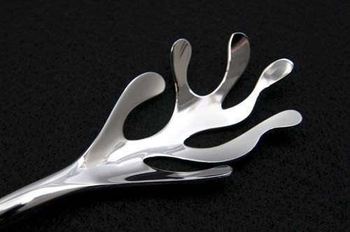 Cubiertos para ensalada de acero pulido Alessi Mediterraneo ESI16SET 3