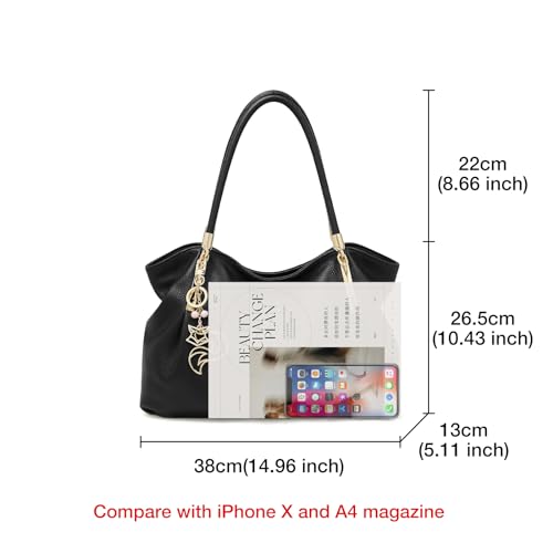 Image of FOXLOVER Soft Genuine Leather Medium Purses for Women Tote Bag Handbags with Top-handles Shoulder Satchel Purse