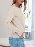 ANRABESS Sweaters for Women Fall Loose Fit Lightweight,Almond,M