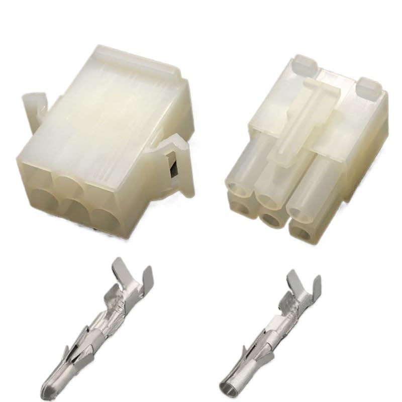 3191 Connector Spacing of 6.7mm Male and Female Docking Connectors 2p3p4p6p9p12p High Current Wire Harness Plug Sheath(6p,5sets)