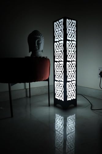 Image of METSY Designer Laser Cut Floor Lamp Metal Floor Lamps for Living Room Corner | Corner Floor Lamp | Column Floor Lamp | Floor Lamps for Home Decoration with Light led