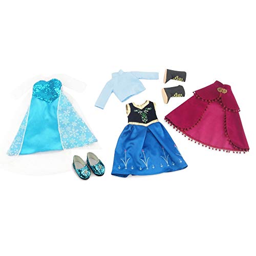 Emily Rose Doll Clothes - 18*Inch Doll Princess Make Believe Costumes Value Bundle - Includes 18" Doll Shoes! | Frozen Inspired Elsa Anna #TOP1