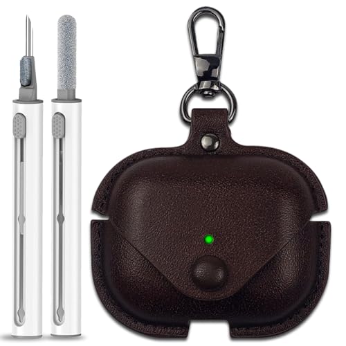 Étui en cuir AirPods Pro 3 antichoc 2025 avec kit de nettoyage pour boîtier