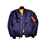 alpha jacke herren sale Oranges Innenfutter ALPHA INDUSTRIES Herren MA-1 Jacke, Rep Blue, 5 XL