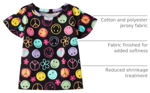 Image of The Children's Place Girls' Short Sleeve Ruffle Print Top