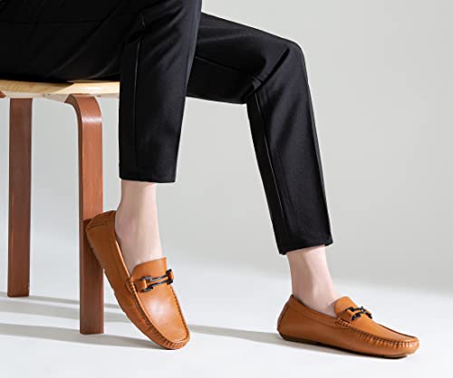 Image of Jousen Men's Penny Loafers Casual Driving Slip On Shoes | Rubber Outsole Soft Lightweight Moccasins Daily Business Wedding Office Travel Boat