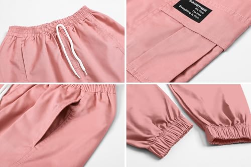 Image of SANGTREE Girls Fall Winter Clothing Sets, Girls Long Sleeve Crop Top and Cargo Jogger Pants Outfit Set,4T-14 Years