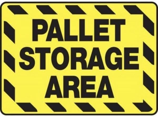Safety Sign PALLET STORAGE AREA 10 in x 14 in, Mfr: MVHR533XV-A