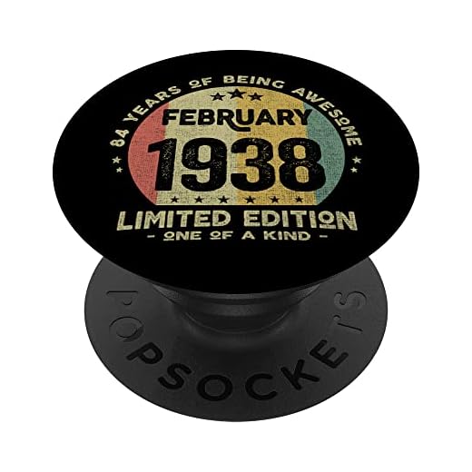 Regalo 84 años Cumpleaños Hombre Mujer - Febrero 1938 PopSockets PopGrip Intercambiable