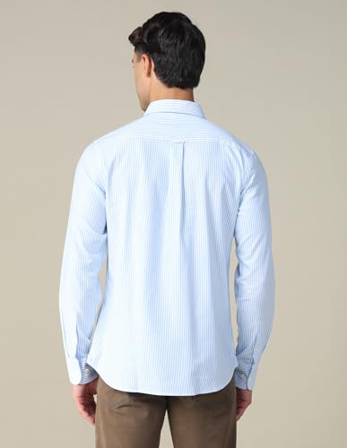 Image of U.S. Polo ASSN. Striped Regular Fit Shirt for Men - 100% Cotton, Breathable & Comfortable, Full Sleeves Casual Shirt for Men
