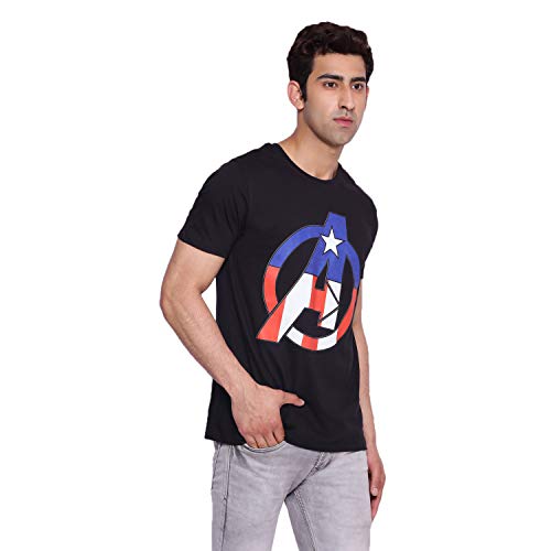 Image of Marvel Avengers by Wear Your Mind Men Round Neck Short Sleeves Knitted T-Shirt