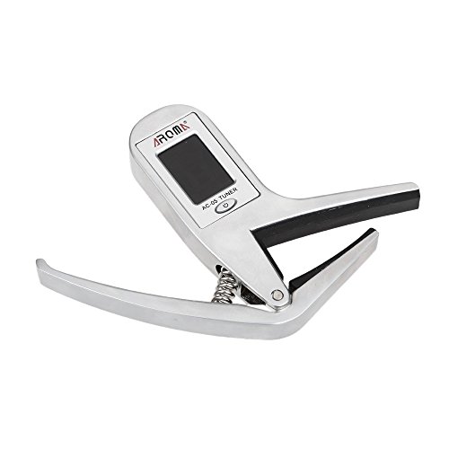 Afinador clip-on AC-05 & Capo 2-em-1 para guitarra baixo cromático multifuncional Universal requinta