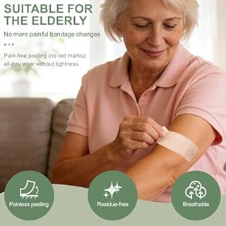Hysimedy Silicone Adhesive Bandages Large Sizes for Sensitive Fragile Skin 2"x4" 20 Count Flexible Fabric Latex Free Hypoallergenic Breathable XL Bandages for Adhesive Allergy Wounds