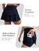 DLOODA Tennis Skirt for Women, Double Ruffle Golf Skirt High Waisted Flowy Athletic Skort with Pockets Workout Pickleball Y2K Navy Blue