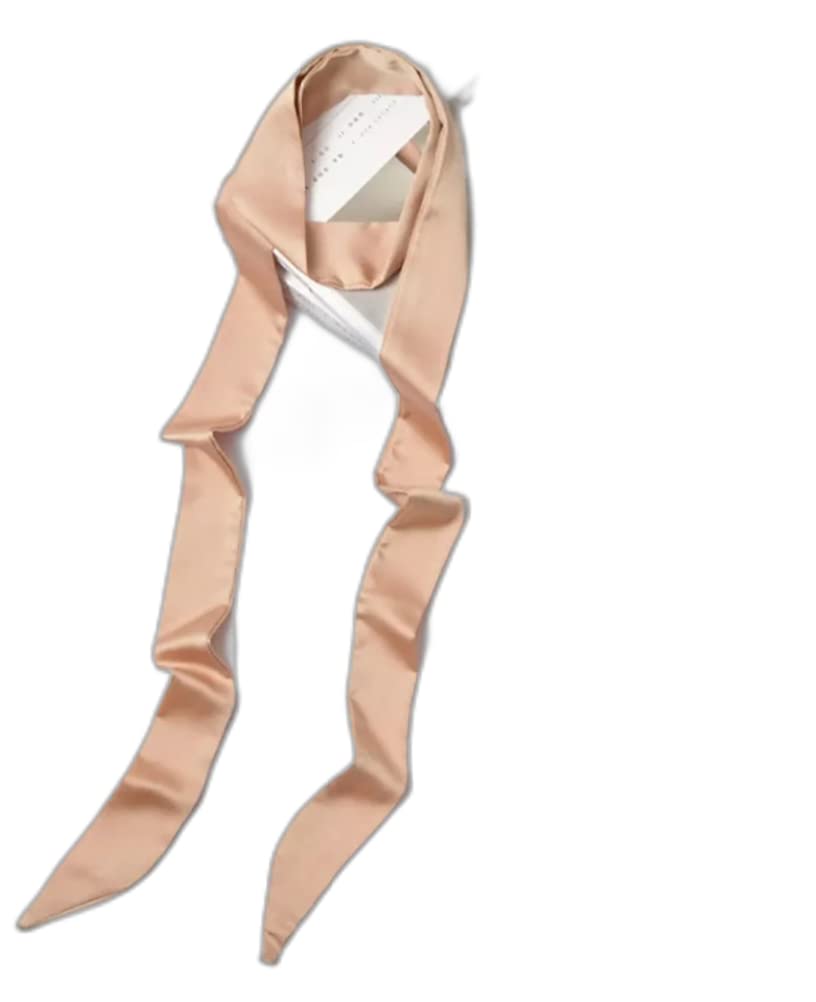 Artful storeArtful, Skinny Scarf, 80"x2", Long Thin Scarf with Angled Ends, pure Satin silk Bow Tie Scarf, Narrow Scarf, Neck Tie, Choker Scarf, Fashion Accessories (Golden)