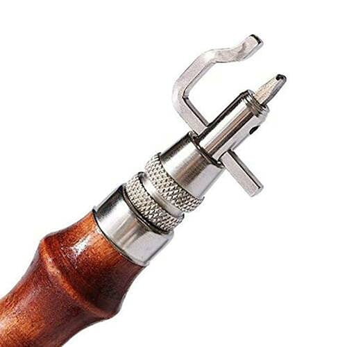 7pcs ZLY Leather Craft Stitching Groover Skiving Edger Beveler Leather Working Tools Kit - Thumbnail 6