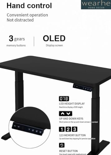 Image of Height Adjustable Standing Table with Electrical Lifting | Ergonomic Design | Digital Display - Preset Memory Control | (WHITE1200 x 600 Top, 705-1150 Height)
