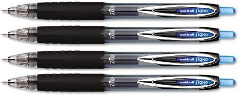Medium Point Uni-ball Signo 207 Retractable Gel Pens 0.7mm Blue 12 Count