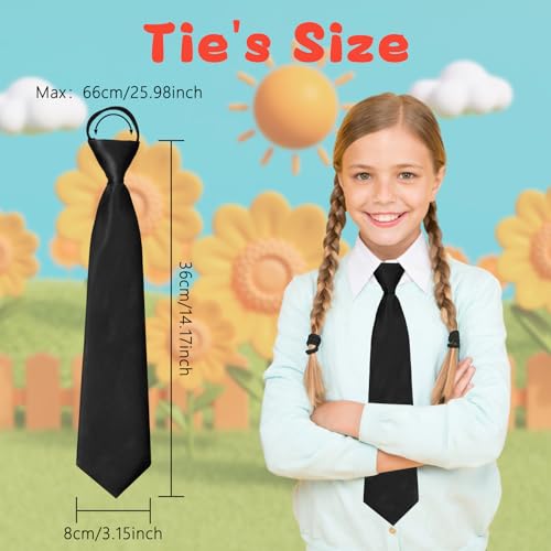 Pre-tie Zipper Kids Ties - Black/Red for Boys & Girls 8-143