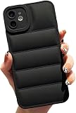 Dzdcase Designed for iPhone Case，Cute Skin Touch Puffer Down Jacket Camera Lens Protection Shockproof Protective Cover Phone Case (iPhone 16,Black)