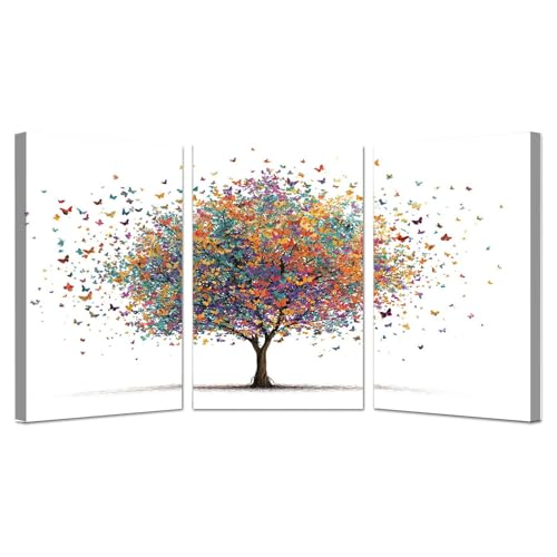 NEKAOEU(ネカオウ) 3枚セット 緑の葉 アートパネル 飾り絵 ポ 絵画 インテリア カラフルな葉の木 緑の葉 装飾画,植物装飾 南国 インテリア 花のポスター 部屋飾り,自然 壁画 風呂 幸運 玄関, 現代壁の絵 背景 壁,風景の花 事務室 客間(