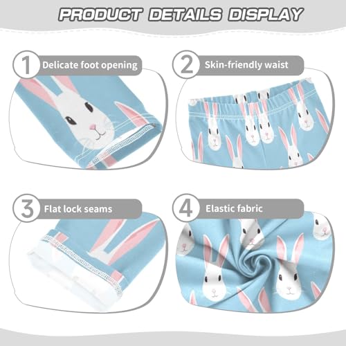 Toddler Girls Leggings Printed Yoga Pants Leggings White Rabbit Heads for Kids3