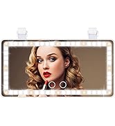 Mokoze Car Sun Visor Vanity Mirror Rechargeable, Car Makeup Mirror with 60 LED Lights, 3 Color Li...