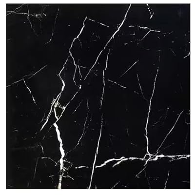 Tenedos 12x12 inch Nero Marquina Black & White Marble Tile – 5 Pieces, Ideal for Kitchen Backsplash, Bathroom, Fireplace Surround, Wall, Floor, and Countertop Use