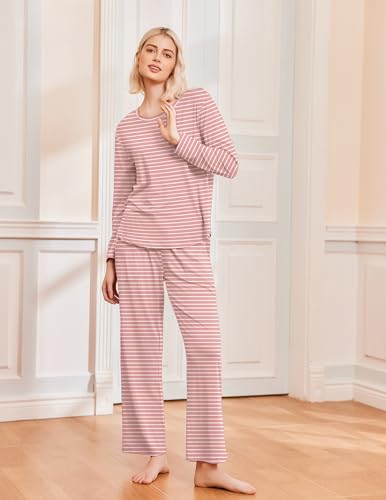 Ekouaer 2 Pack Womens Pajama Sets Long Sleeve Long Pants Pjs Loungewear - image 3