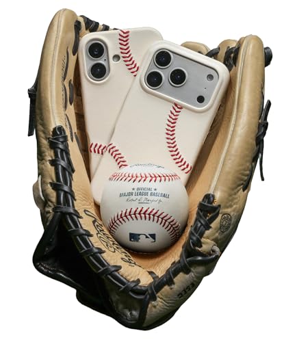 Coque iPhone 17 baseball en cuir véritable avec grip fin