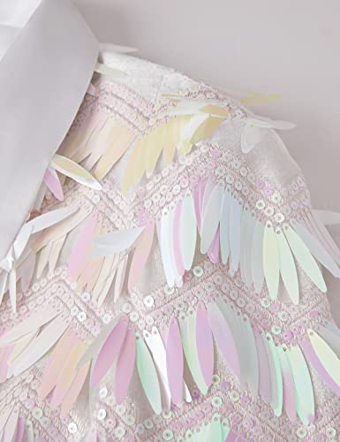 Pyiujtr Men's Tassel Sequin Suit Lapel Slim Fit Stylish Jacket Wedding Prom Dinner Party Blazer3