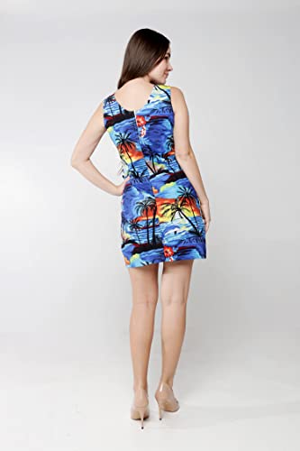 Image of Hawaii Hangover Family Matching Hawaiian Clothes, Sunset Blue | Family matching Hawaiian outfits, Sunset Blue, 100% cotton, machine washable, tropical floral print, luaus, cruises