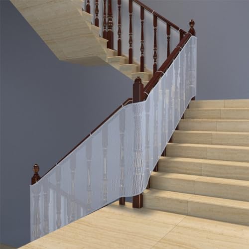 Treppenschutznetz für Kinder, Verdicken Niedlich Tier Schutznetz Treppe, Sicherheitsnetz Treppe für Babys und Haustieren, Treppen Schutz Sicherheitsnetz (600 x 90 cm White)