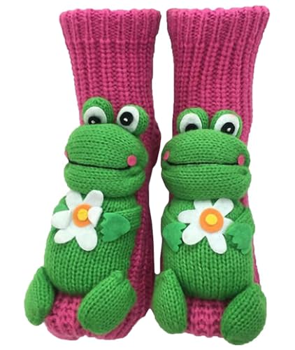 Image of Women's Non-slip Household Floor Socks Knit Casual Animals Slippers Socks Christmas Stockings Decor