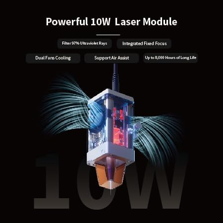 AL2 10W Laser Engraver, High Precision Diode Laser Cutter, Desktop Engraving Machine for Wood, Metal, Aluminum, Glass, Leather, Perfect for DIY Projects image 5