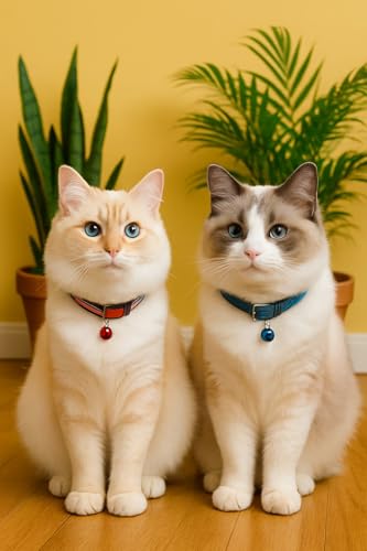 Image of Adjustable Cat Collar with Bell | Soft & Comfortable Kitten Collar | Breakaway Safety Design for Indoor & Outdoor Cats | Lightweight, Durable & Stylish (Orange)