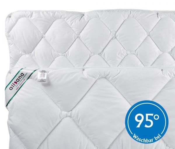 Microfaser 4- Jahreszeiten Steppbett 135x200 cm, kochfeste Variable Bettdecke für Allergiker, hygienisch bei 95°C waschbar