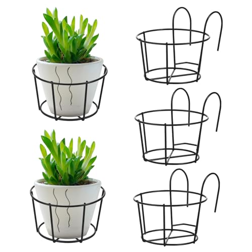 Soporte para macetas colgante hierro balcón estante plantas suculentas pothos negro 2